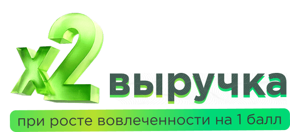 x2 выручка при росте вовлеченности на 1 балл